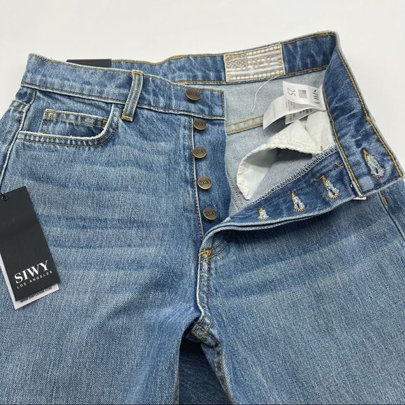 SIWY 5Button Distressed Raw Hem Jeans SIZE 25 NWT - Picture 6 of 13